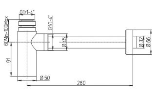 Сифон для раковины Paini Cox 78PJ849 матовое золото