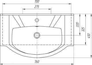 Мебельная раковина Kirovit Элеганс 4620008197371 75см белый
