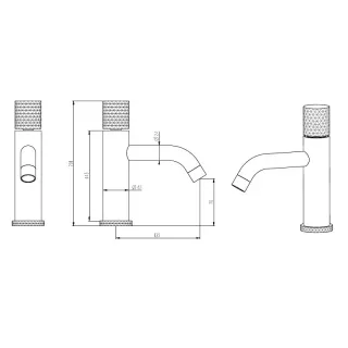 Смеситель для раковины Boheme Stick Touch 121-SGM.2 оружейная сталь