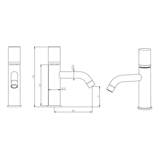 Смеситель для раковины Boheme Stick 121-MG-MR-B золото матовое/чёрный мрамор