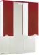 Зеркало-шкаф с подсветкой Bellezza Эйфория 100см красный 00000007201