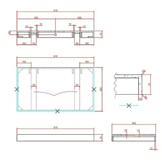Столешница Armadi Art Flat 869-080-NM 80 см nero marquina
