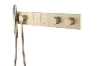 Встраиваемый смеситель для душа Boheme Zodiac Thermo 133-SYS-MG с термостатом золото матовое