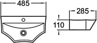 Раковина накладная SantiLine SL-2004 48см белый