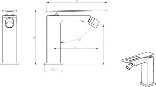 Смеситель для биде Boheme Q чёрный/хром 146-BCR