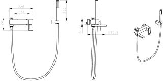 Смеситель для ванны Boheme Q хром 143-CRCR
