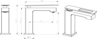 Смеситель для раковины Boheme Q чёрный/хром 141-BCR