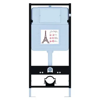 Инсталляция Jacob Delafon EDR103-00 с безободковым унитазом Odeon Rive Gauche сиденье с микролифтом клавиша смыва белая глянцевая