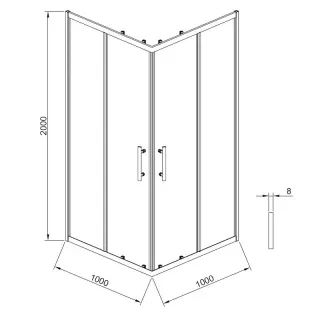 Душевой уголок Timo T41 100x100 см чёрный