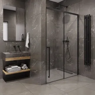 Душевая дверь в нишу Timo T59L 150 см левая чёрный