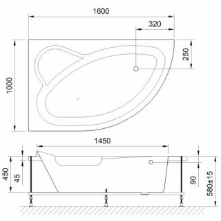 Гидромассажная ванна Royal Bath Alpine De Luxe 160x100см левая белый RB819101DL-L