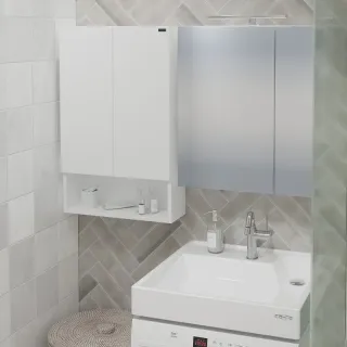 Шкаф Санта Мира 700467 над стиральной машиной 50 см разобранный белый