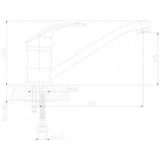 Смеситель для кухни Decoroom хром DR68018