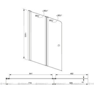Шторка на ванну Aquanet Alfa 4 NF6222-pivot 196049 122 см профиль хром стекло прозрачное