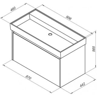 Тумба под раковину Aquanet Nova Lite 242269 90 см дуб рошелье