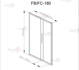 Душевая дверь в нишу AvaCan FС 160-180 MT хром
