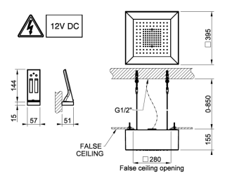 Верхний душ Gessi Afilo 57303.279 30 см с эффектом хромотерапии белый матовый