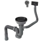 Сифон для одночашевой кухонной мойки с выпуском Reflexion Arno RX3001BL оружейная сталь