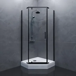 Душевой уголок Triton Дека Щ0000062933 100x100 см профиль чёрный стекло прозрачное