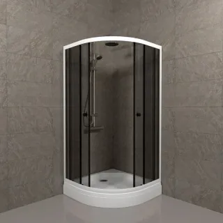 Душевой уголок Triton Грэй Щ0000066464 90x90 см профиль белый стекло тонированное