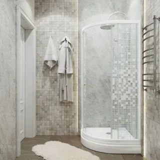 Душевая кабина Triton Стандарт-Мозаика Щ0000061791 100x100 см профиль белый стекло мозаика