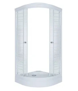 Душевой уголок Triton Стандарт-Полосы Щ0000061805 90x90 см профиль белый стекло с узором