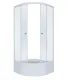 Душевой уголок Triton Стандарт-Полосы Щ0000061811 90x90 см профиль белый стекло с узором
