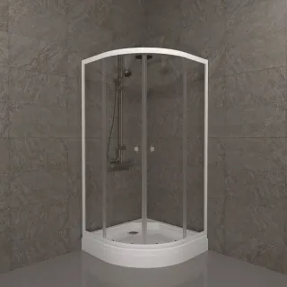 Душевой уголок Triton Ультра Щ0000061784 80x80 см профиль белый стекло прозрачное