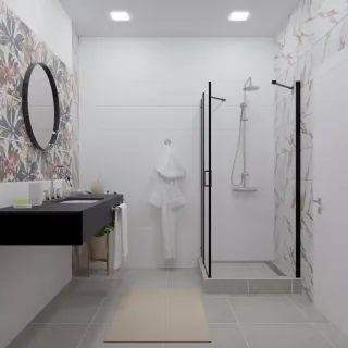 Душевой уголок Triton Йота Щ0000054032 90x90 см профиль чёрный стекло прозрачное