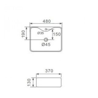 Накладная раковина Gappo GT206 48 см белый
