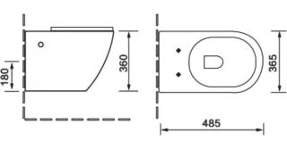 Унитаз подвесной SantiLine SL-5005MRB безободковый серый мрамор