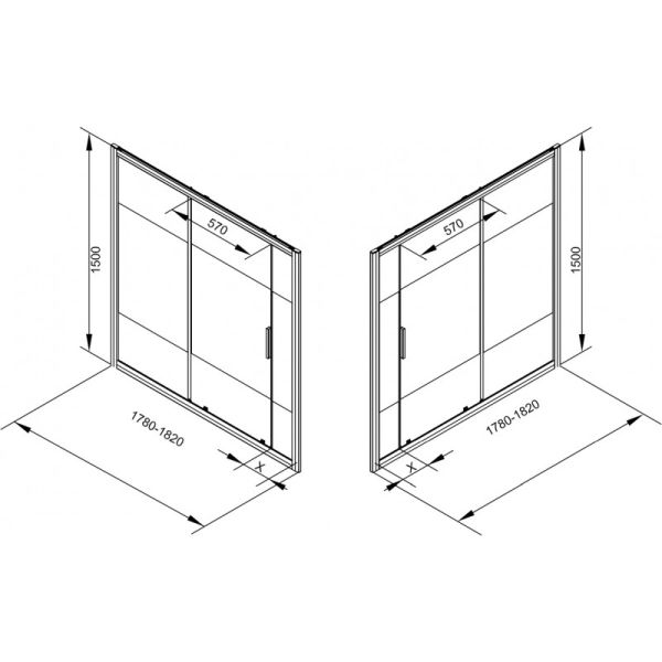 Шторка на ванну Aquanet Practic AE10-B-180H150U-CP 243614 180 см прозрачное стекло/шелкография профиль хром