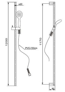 Душевой гарнитур Paini Catania CTCR121L12 120см хром