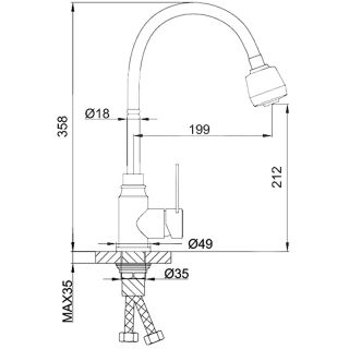 Смеситель для кухни Frap F46993 хром