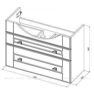 Тумба под раковину Aquanet Рондо 304289 85 см белый глянец