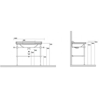 Консоль для раковину Kerasan Waldorf 9203K1cr хром