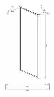 Боковая стенка Ambassador Forsa 90NX 90см хром/прозрачное