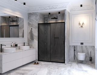 Душевая дверь Ambassador Forsa 17022220ABB 140см чёрный/тонированное