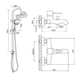 Orange Karl M05-934w душевая система, белая