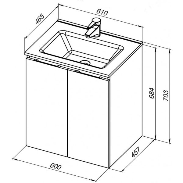 Тумба под раковину Aquanet Алвита New 277524 60 см серый
