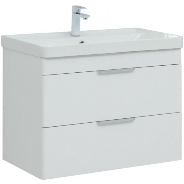 Тумба под раковину Aquanet Ирис New 310146 80 см белый глянец