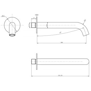Излив Aquanet Static AF330-98B 261828 чёрный матовый