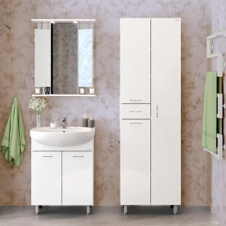 Пенал напольный Onika Модерн 405209 с бельевой корзиной 52 см белый