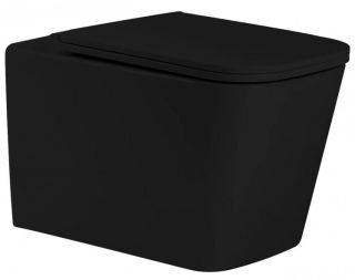 Унитаз подвесной SantiLine SL-5027MB безободковый чёрный матовый