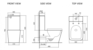 Унитаз напольный SantiLine SL-5028 безободковый белый