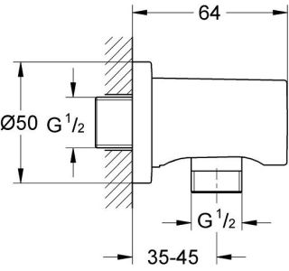 Подключение для душевого шланга Grohe Rainshower 22118KF0