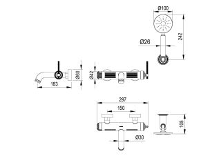 Смеситель для  ванны Boheme ETERNA BRONZE бронза