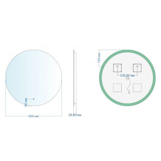 Зеркало с подсветкой Aquanet Смарт 336631 65 см с холодной подсветкой