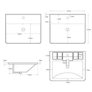 Раковина Aquanet Ирис-Т 346264 60 см белый