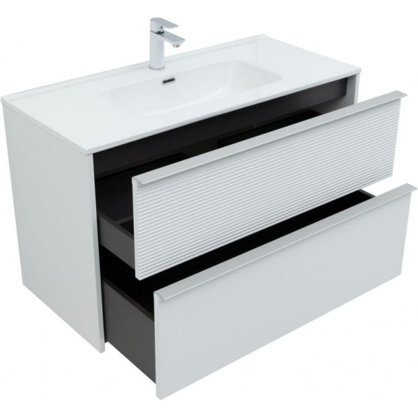 Тумба под раковину Aquanet Вита 330474 100 см белый матовый